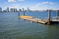 Kayaks lying on a pier on Hudson Rover