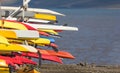 Kayaks ready to go in Longyearbyen. Norway Royalty Free Stock Photo