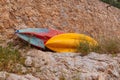 Kayaks for rent in Palma de Mallorca Royalty Free Stock Photo