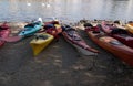 Kayaks On The River Bank