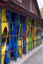 Kayaks at a store