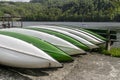 Kayaks on their Sides Royalty Free Stock Photo