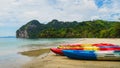 Kayaks on Tropical beach. Kayaks Paddle Board. kayak in beautiful beach in Thailand