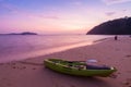 Kayaks on the tropical beach at twilight time , Thailand Royalty Free Stock Photo