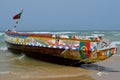 An artisanal fishing boat pirogue in Kayar/Cayar beach, north of Dakar