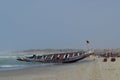 An artisanal fishing boat pirogue in Kayar/Cayar beach, north of Dakar
