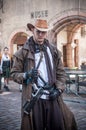 KAYSERSBERG - France - 29 April 2017 - man with steam punk costume at the steam punk exhibition in Kaysersberg village