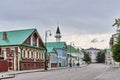 Kayum Nasyri street, Kazan, Russia. Old Tatar settlement in summertime.