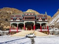 KAZA, SPTI, INDIA - Dec 08, 2019: Buddist Monastery in Kaza, Spiti Royalty Free Stock Photo