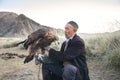 Kazak eagle hunter with his bird