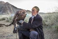 Kazak eagle hunter with his bird