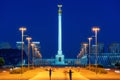 Kazak Yeli Monument, topped by a golden eagle symbolising the historic destiny of Kazakhstan