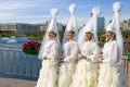 The Kazakh girls in national dress