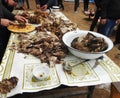KAZAKH MEAT. BOILED AND Fried MEAT