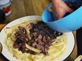 Kazakh national dishes, horse meat,