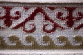 the Kazakh national pattern embroidered on fabric Royalty Free Stock Photo
