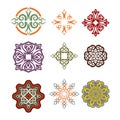 Kazakh ornament set of elements. Ethnic pattern. Kazakhstan national style ornament. Traditional element for Kazakhstans textur