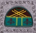 kazakh pattern on felt Royalty Free Stock Photo
