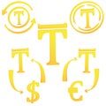 Kazakh Tenge currency symbol icon of Kazakhstan