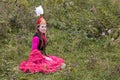 Kazakh woman in national costumes, Almaty, Kazakhstan