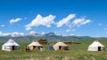 Kazakh yurt camp in Meadow of Xinjiang, China