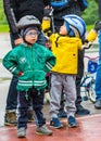 KAZAKHSTAN, ALMATY - JUNE 11, 2017: Children`s cycling competitions Tour de kids. Children aged 2 to 7 years compete in