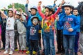 KAZAKHSTAN, ALMATY - JUNE 11, 2017: Children`s cycling competitions Tour de kids. Children aged 2 to 7 years compete in