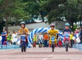 KAZAKHSTAN, ALMATY - JUNE 11, 2017: Children`s cycling competitions Tour de kids. Children aged 2 to 7 years compete in