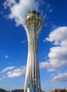 Kazakhstan. Astana. Central Asia. Nurzhol Boulevard. Beautiful view of the Bayterek monument. The Symbol of Kazakhstan.