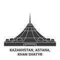 Kazakhstan, Astana, Khan Shatyr travel landmark vector illustration