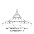 Kazakhstan, Astana, Khan Shatyr travel landmark vector illustration