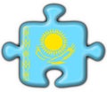 Kazakhstan button flag puzzle shape