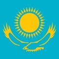 The Kazakhstan emblem is isolated against a light blue background Royalty Free Stock Photo