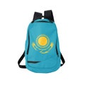 Kazakhstan flag backpack isolated on white Royalty Free Stock Photo
