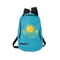 Kazakhstan flag backpack isolated on white