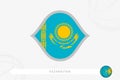 Kazakhstan flag for basketball competition on gray basketball background Royalty Free Stock Photo