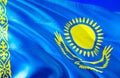 Kazakhstan flag. 3D Waving flag design. The national symbol of Kazakhstan, 3D rendering. National colors and National CIS flag of Royalty Free Stock Photo