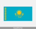 National Flag of Kazakhstan. Kazakhstani Country Flag. Republic of Kazakhstan Detailed Banner. EPS Vector Illustration Cut File Royalty Free Stock Photo