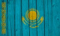 Kazakhstan Flag Over Wood Planks Royalty Free Stock Photo