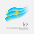 Kazakhstan flag watercolor. Vector stylized national design on white background. Kazakh flag painted with abstract brush strokes Royalty Free Stock Photo