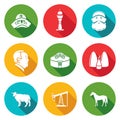 Kazakhstan Icons Set. Vector Illustration.