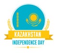 Kazakhstan independence day with flag and Republic of Kazakhstan