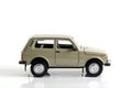 Kazakhstan, Kostanay, January 12, 2024. VAZ-2121 Lada Niva model in 1:24 scale on a white background. Russian SUV car