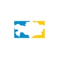kazakhstan map logo icon vector symbol element Royalty Free Stock Photo