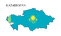 Kazakhstan map vector illustration.