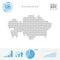 Kazakhstan People Icon Map. Stylized Vector Silhouette of Kazakhstan. Population Growth and Aging Infographics