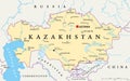 Kazakhstan Political Map Royalty Free Stock Photo