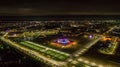 Kazakhstan, Taldykorgan - November 2, 2017: View from above. Night shooting