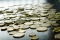 Kazakhstan Tenge coins on a wooden table