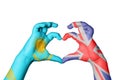 Kazakhstan United Kingdom Heart, Hand gesture making heart